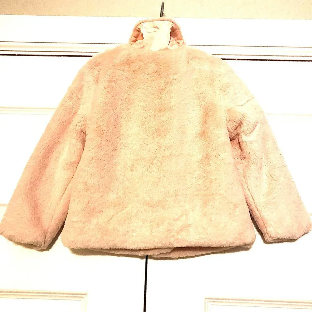 New ART CLASS Pink Teddy Faux Fur Coat Bomber Jacket 4T